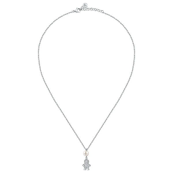 Originální stříbrný náhrdelník s panáčkem Perla SAER46 (řetízek, přívěsek)