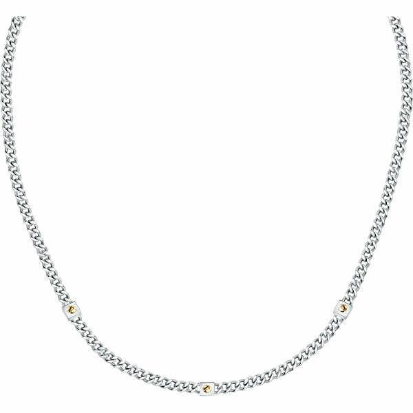 Pánský masivní ocelový náhrdelník Gold SATM21