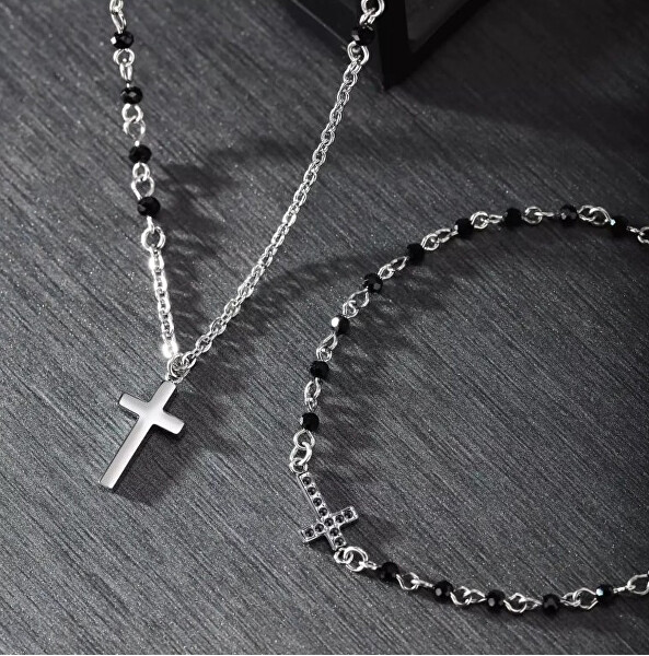 Pánsky oceľový náhrdelník s krížikom Cross SKR66