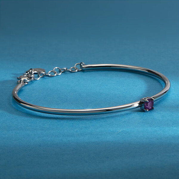 Pevný dámský náramek s fialovým zirkonem Cerchi SAKM95