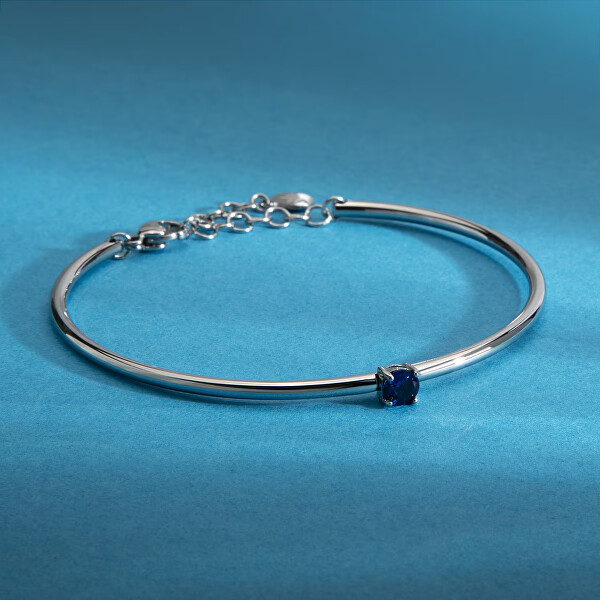 Pevný dámský náramek s modrým zirkonem Cerchi SAKM96