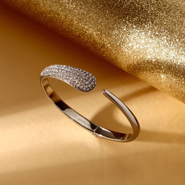 Pevný ocelový náramek s krystaly Design SAYP18