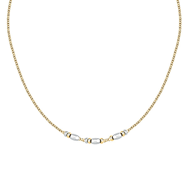 Vergoldete Bicolor-Halskette mit Perlen Colori SAXQ06