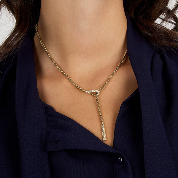 Pozlacený flexibilní náhrdelník s krystaly Design SAYP20