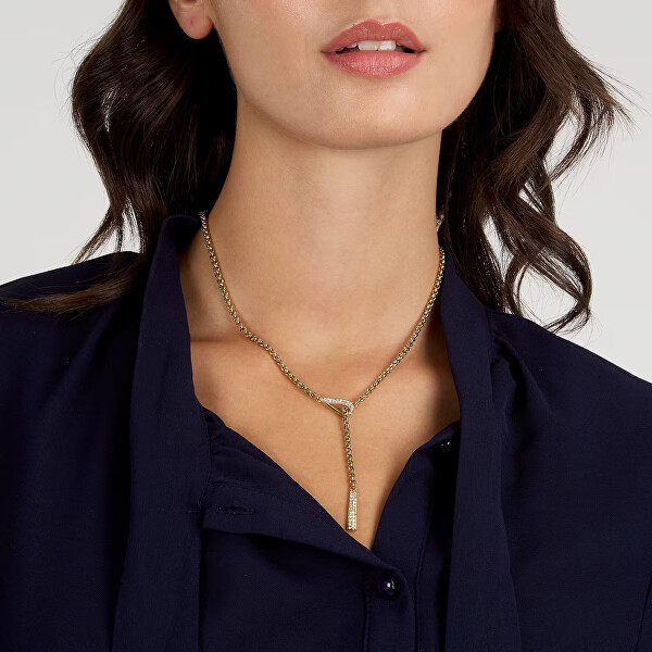 Pozlacený flexibilní náhrdelník s krystaly Design SAYP20