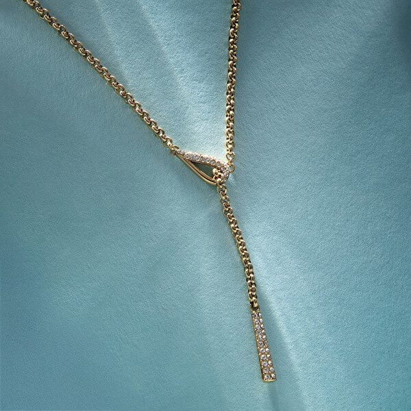 Pozlacený flexibilní náhrdelník s krystaly Design SAYP20