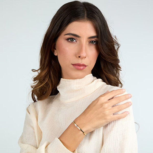 Pozlacený náramek s čirým krystalem Hádek Gioia SAVY36