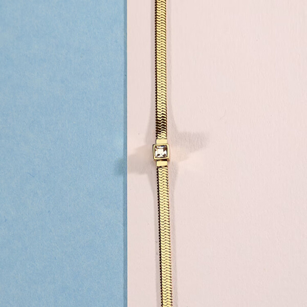 Pozlacený náramek s čirým krystalem Hádek Gioia SAVY36