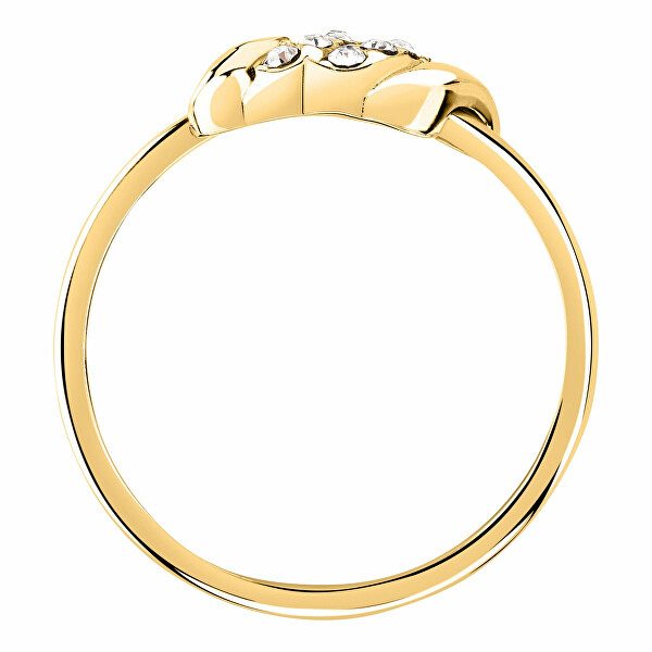 Pozlacený prsten s krystaly Torchon SAWZ13
