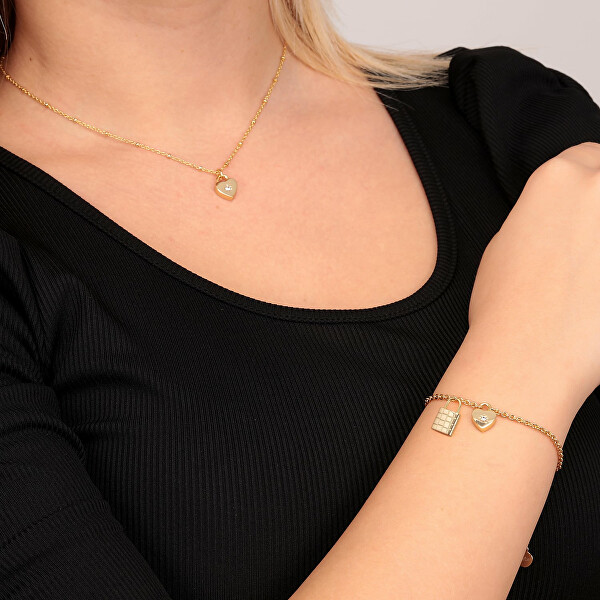 Charmantes Schmuckset mit Kristallen Abbraccio SAUB19 (Halskette, Armband)