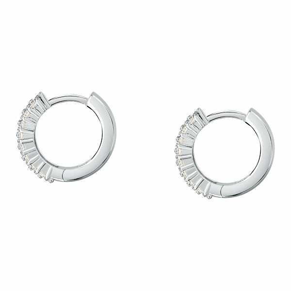 Incantevoli orecchini a cerchio in argento con zirconi Tesori SAIW144