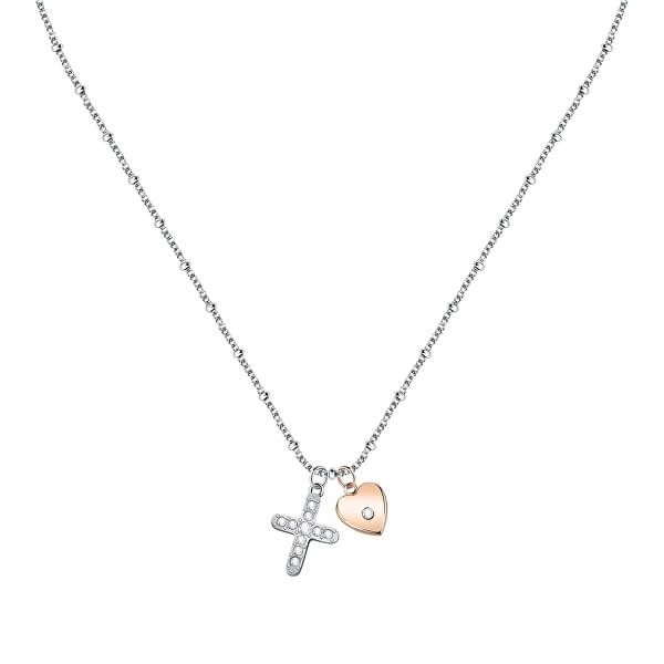 Půvabný bicolor náhrdelník s přívěsky Passioni SAUN06