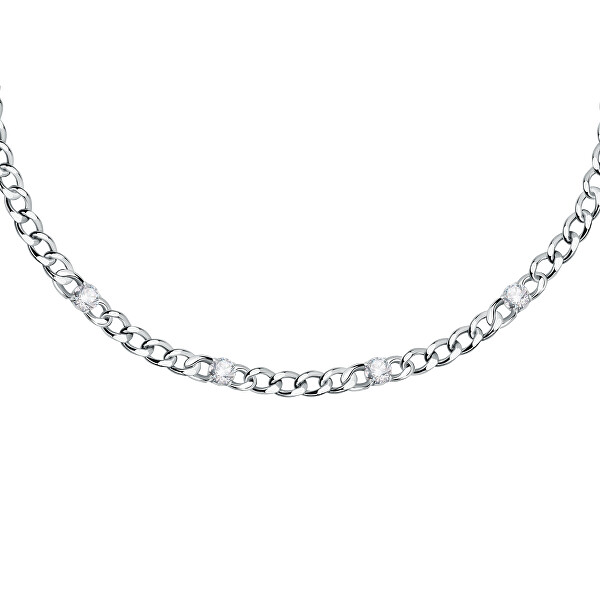 Půvabný ocelový náhrdelník s krystaly Poetica SAUZ27