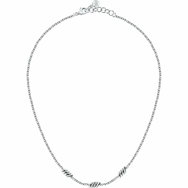 Půvabný ocelový náhrdelník s krystaly Torchon SAWZ03