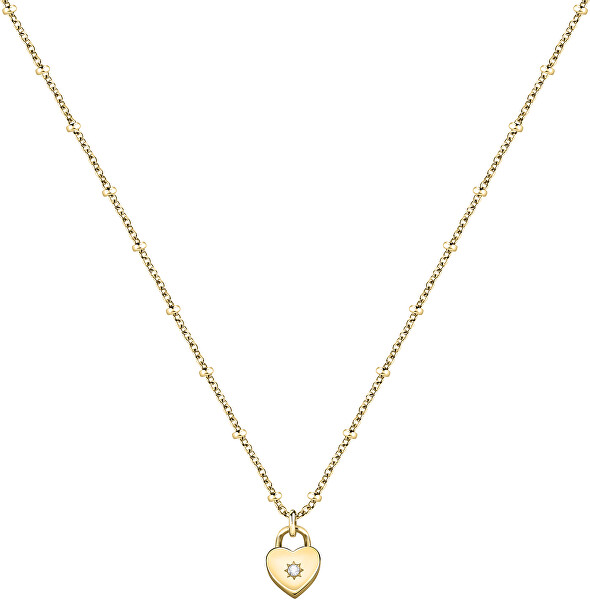 Půvabný pozlacený náhrdelník s krystalem Abbraccio SAUB15