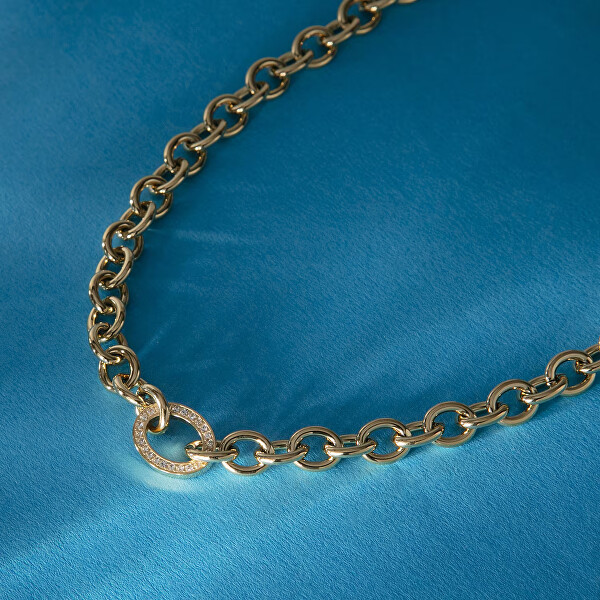 Půvabný pozlacený náhrdelník s krystaly Intrecci SAZC01