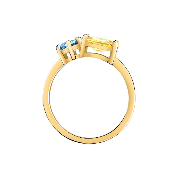 Pôvabný pozlátený prsteň s kubickými zirkónmi Colori SAVY09