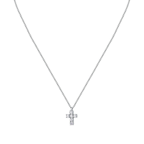 Eine bezaubernde silberne Halskette mit einem Kreuz Small Crosses Tesori SAIW118