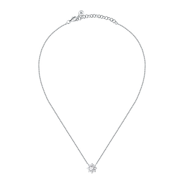 Půvabný stříbrný náhrdelník s kytičkou Tesori SAIW184