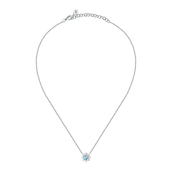 Pôvabný strieborný náhrdelník s kytičkou Tesori SAIW186