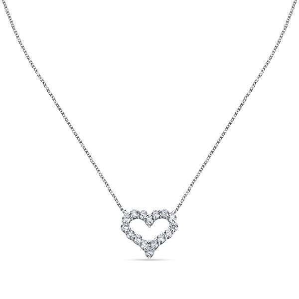Bájos ezüst szív nyaklánc Romantikus SAIW128