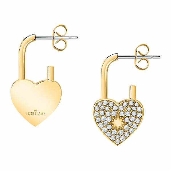 Romantici orecchini placcati in oro con cristalli Abbraccio SABG27