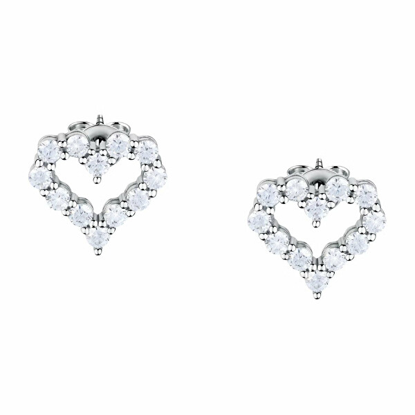 Romantické stříbrné náušnice ve tvaru srdcí Tesori SAIW130