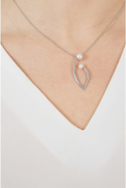Romantický náhrdelník s pravými perlami Foglia AKH13