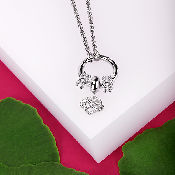 Romantický oceľový náhrdelník Drops SCZ1180