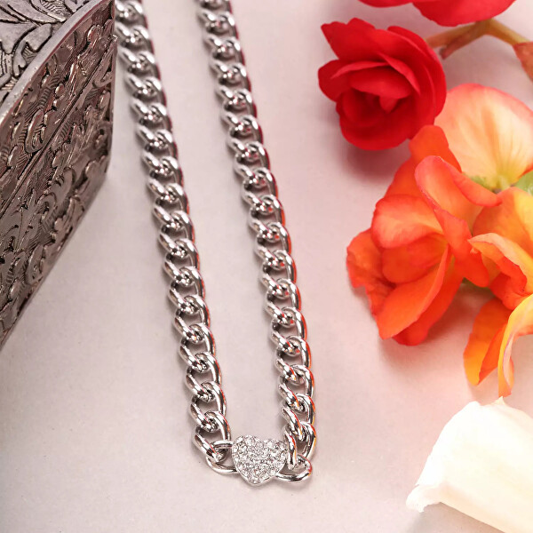 Colier romantic din oțel cu cristale Incontri SAUQ13