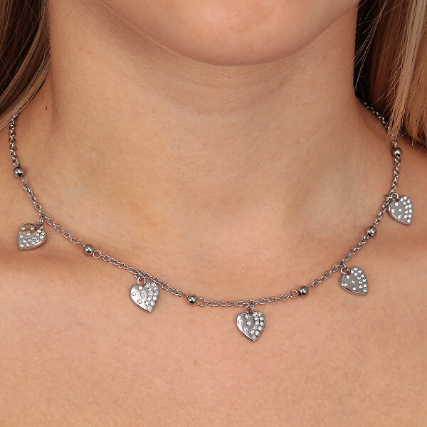 Romantický ocelový náhrdelník s krystaly Passioni SAUN02