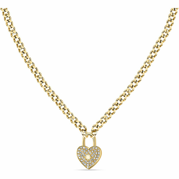 Romantický pozlacený náhrdelník s krystaly Abbraccio SABG25