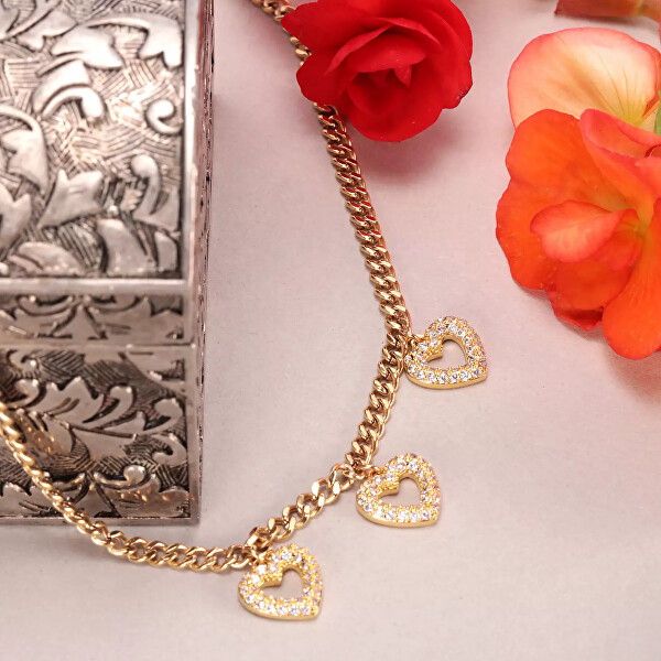 Romantica collana placcata in oro con cristalli Incontri SAUQ12