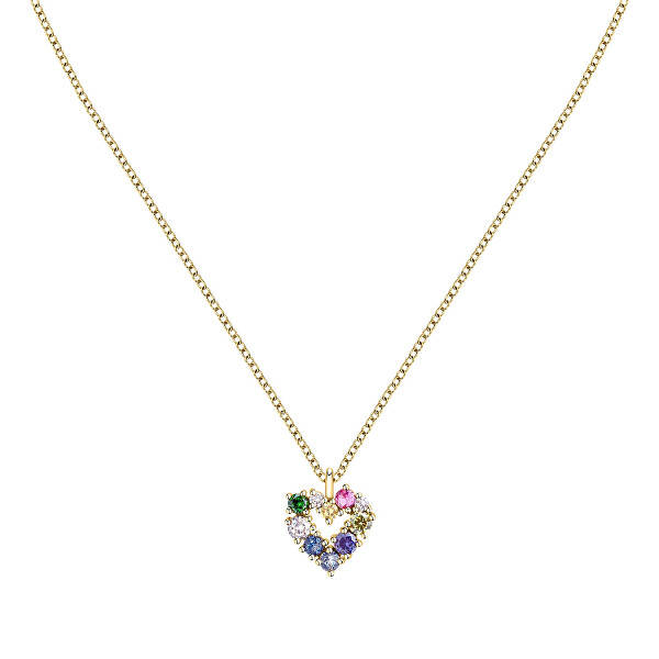 Romantický pozlacený náhrdelník se srdíčkem Colori SAVY06