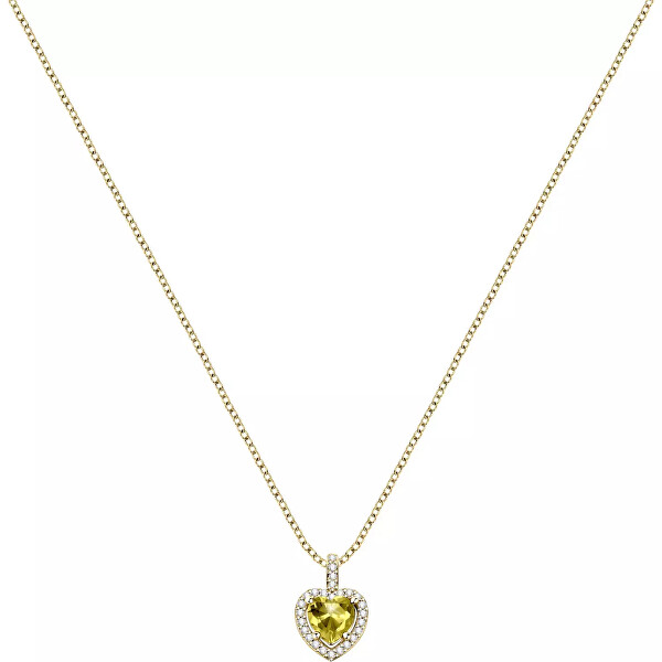 Colier Romantic placat cu aur cu inimă Tesori SAVB01 (lanț, pandantiv)