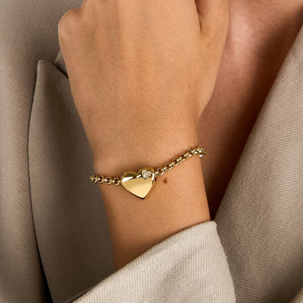 Romantický pozlacený náramek z oceli Drops SCZ1418