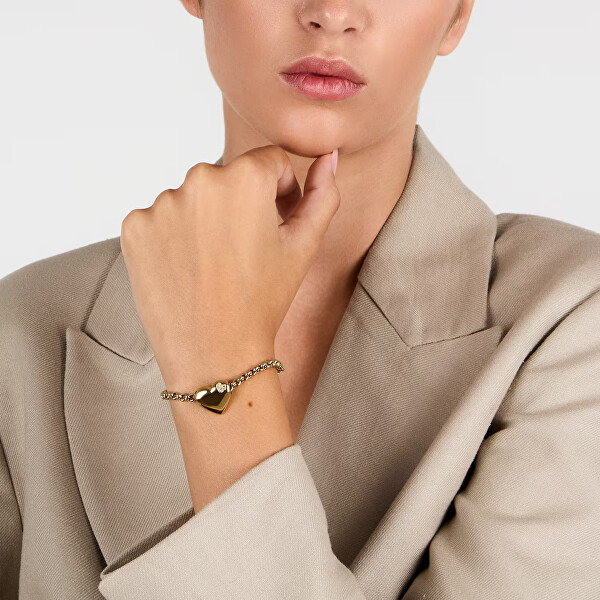 Romantický pozlacený náramek z oceli Drops SCZ1418