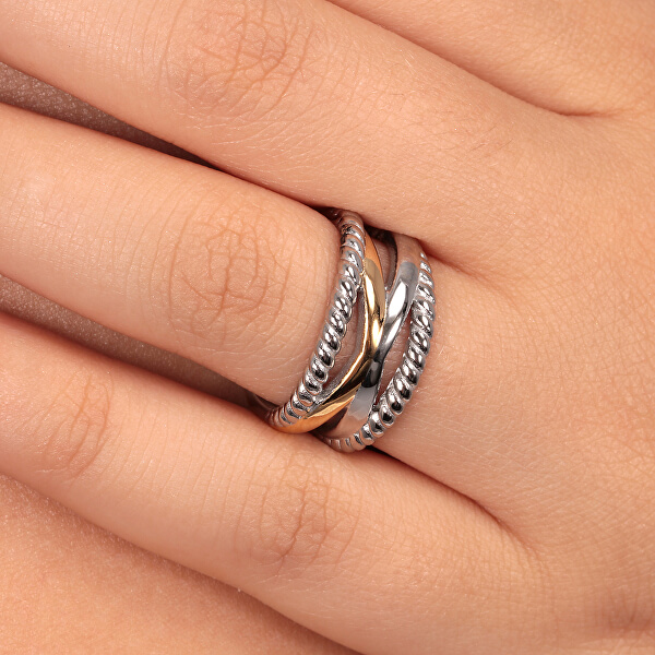 Romantický pozlátený prsteň Insieme SAKM86