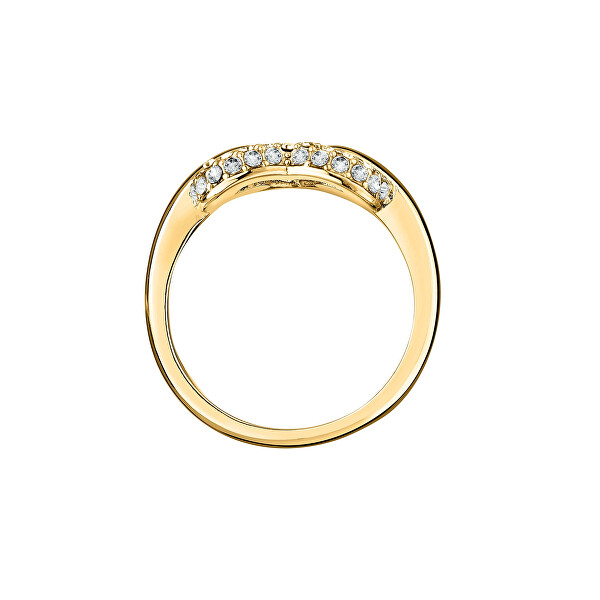 Romantický pozlacený prsten z oceli Bagliori SAVO280