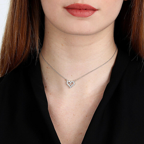 Romantický stříbrný náhrdelník se srdíčkem Tesori SAIW129