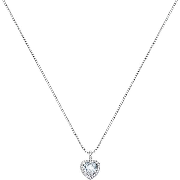 Romantický strieborný náhrdelník so srdiečkom Tesori SAVB02 (retiazka, prívesok)
