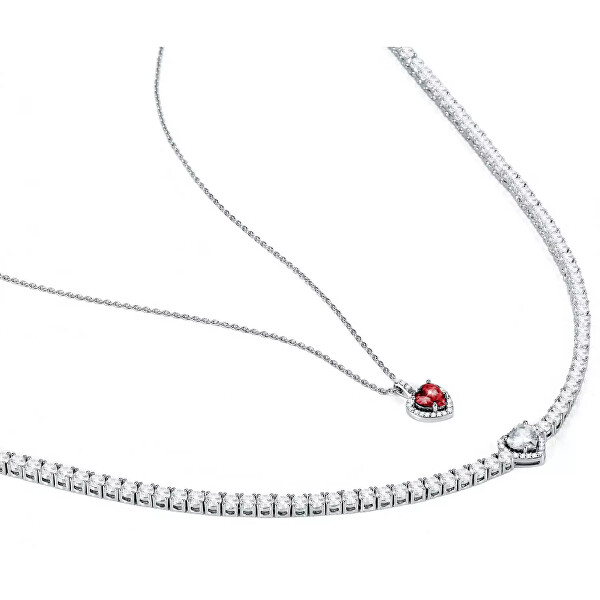 Romantický strieborný náhrdelník Tesori SAVB04 (retiazka, prívesok)