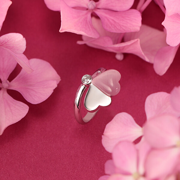 Romantický stříbrný prsten s kočičím okem Cuore SASM12