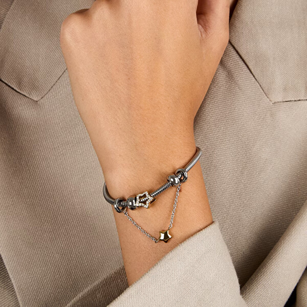 Slušivý ocelový náramek Hvězda Drops SCZ1421