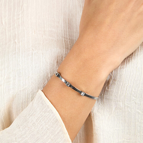 Slušivý ocelový náramek s krystaly Hádek Gioia SAVY32