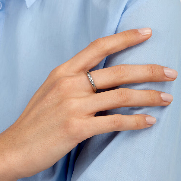 Slušivý oceľový prsteň s kryštálmi Love Rings SNA48