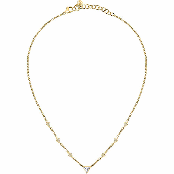 Collana elegante placcata in oro con cristalli Trilliant SAWY01