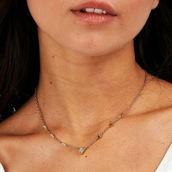 Slušivý pozlátený náhrdelník s kryštálmi Trilliant SAWY01