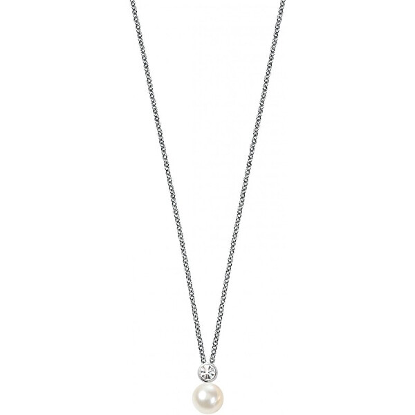 Stříbrná sada šperků s perlami Perla SANH09 (náušnice, řetízek, přívěsek)