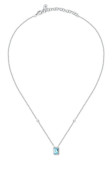 Náhrdelník se světle modrým zirkonem Tesori SAIW315